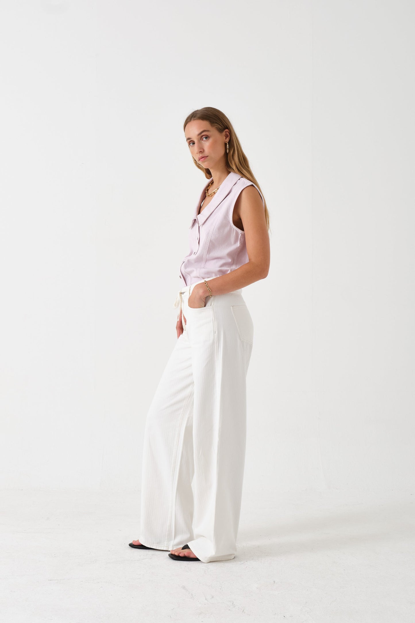 Blake Jean in Herringbone Ecru