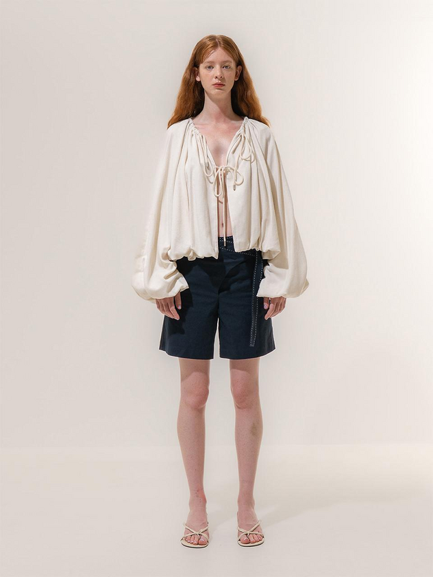 Drawstring Volume Jacket - Off-White