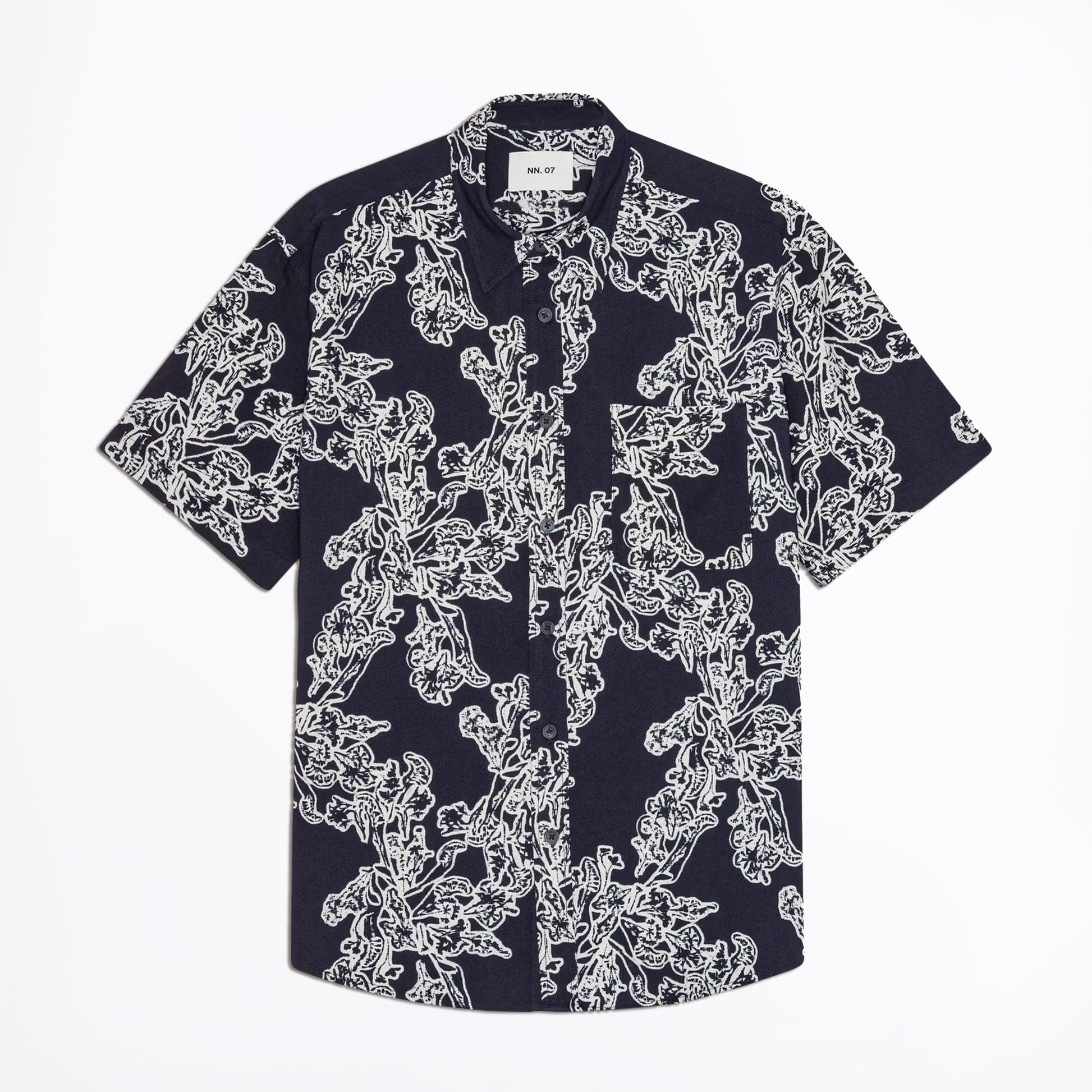 NN07 Deon All-Over Print SS Shirt - Navy Blue