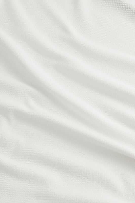 Clive Waffle Knit Long Sleeve Tee - Egg White