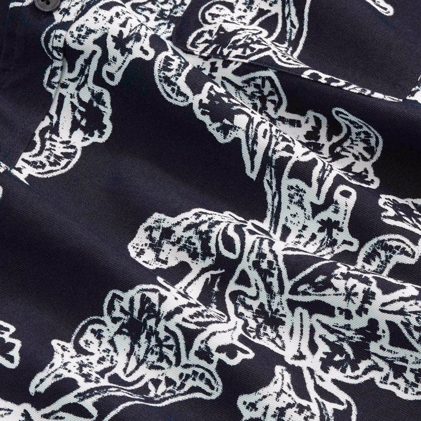 Deon All-Over Print SS Shirt - Navy Blue