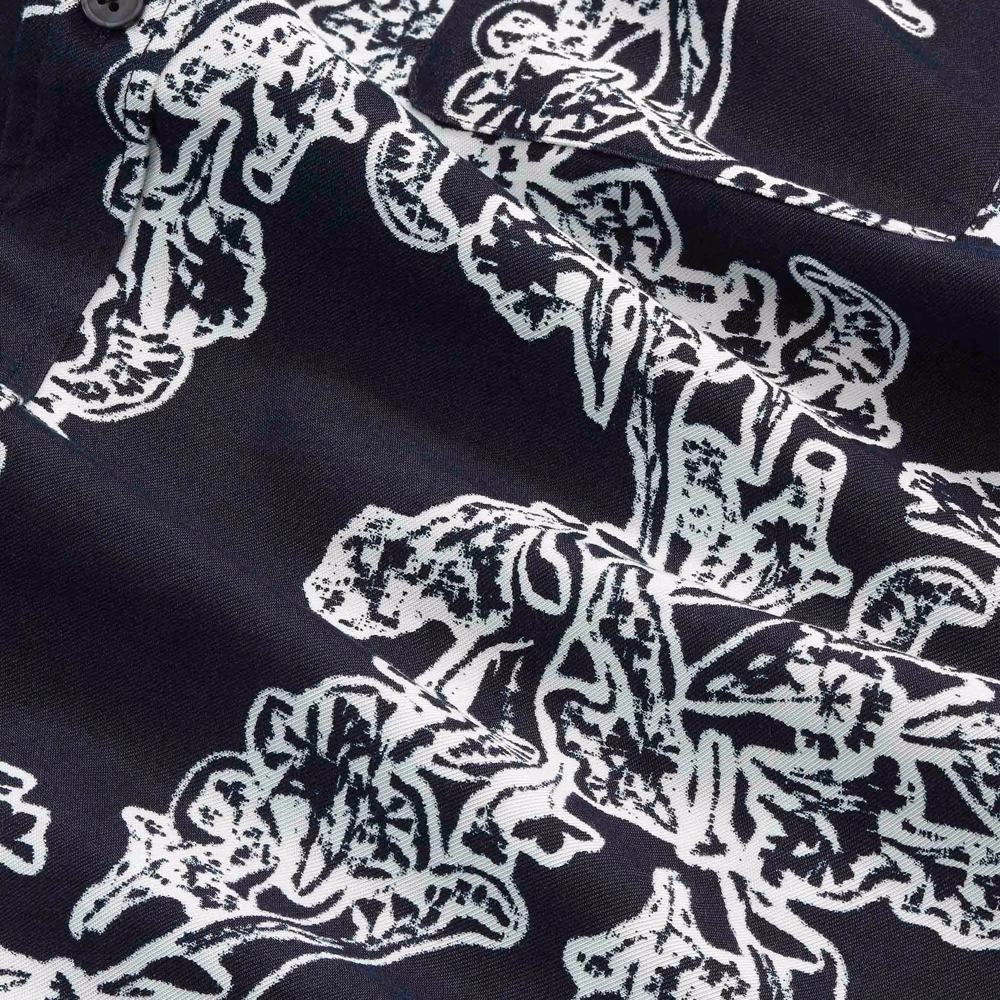 NN07 Deon All-Over Print SS Shirt - Navy Blue