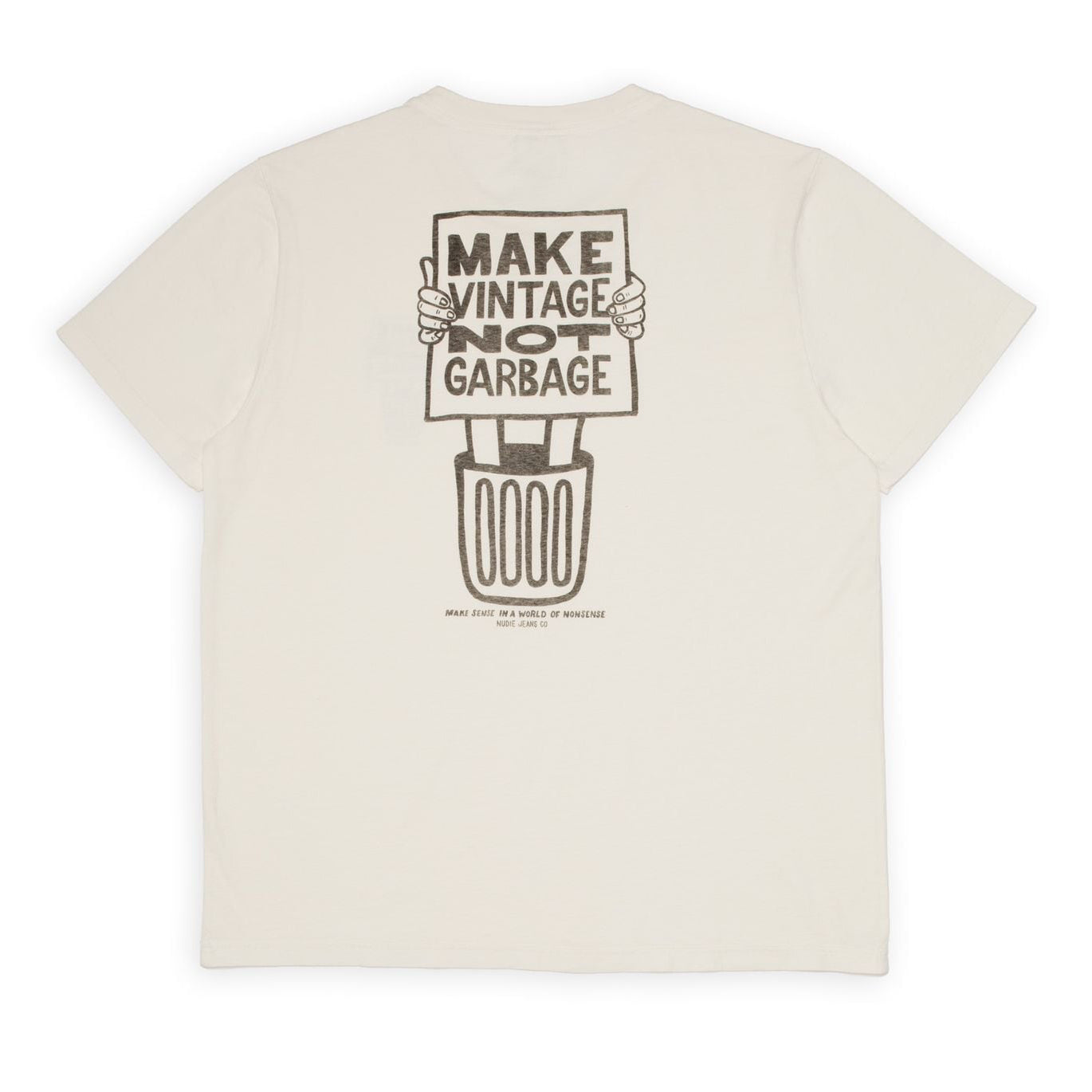 Nudie Roy Muted Tracks T-Shirt - Chalk White
