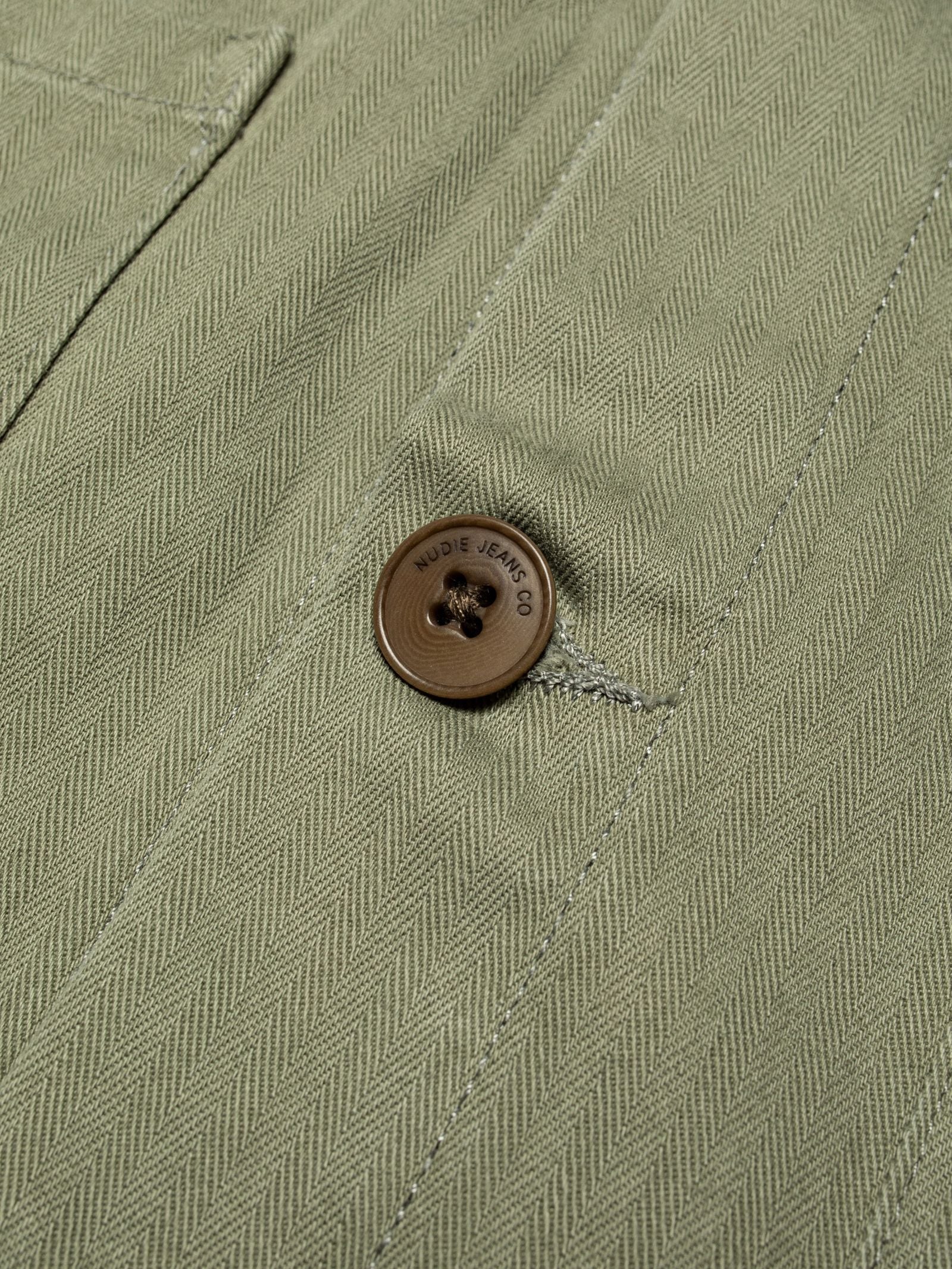Nudie Buddy Chore Jacket Herringbone - Pale Green