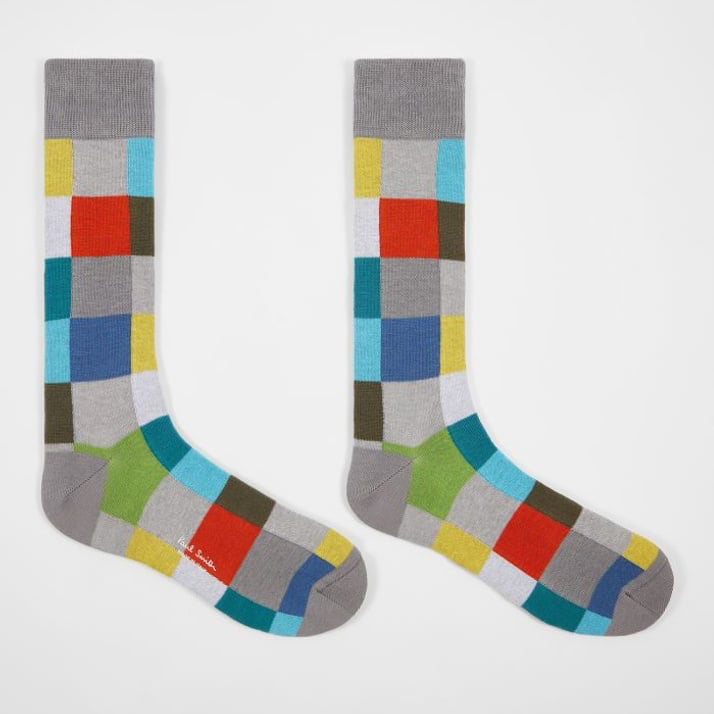 Paul Norwich Check Socks - Grey