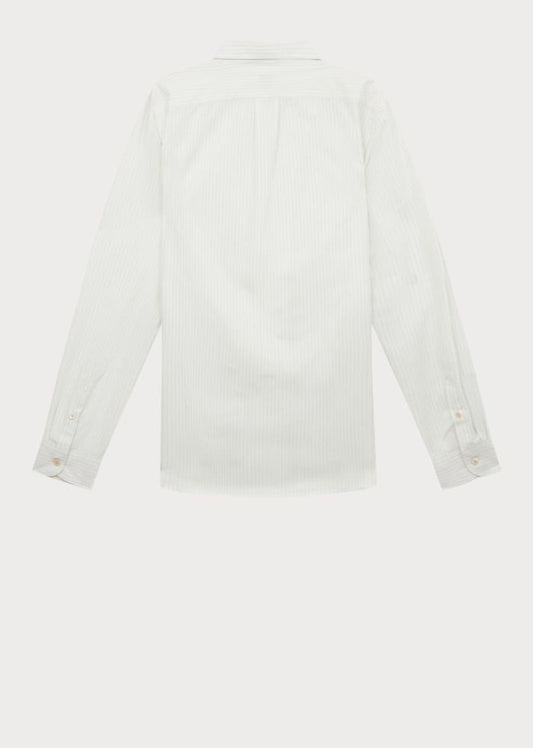 Regular Fit Long Sleeve Stripe Shirt - Off White