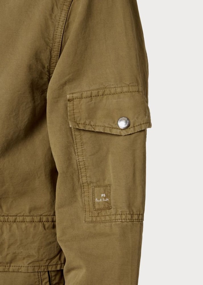 Cotton Linen Mix Shirt Jacket - Green