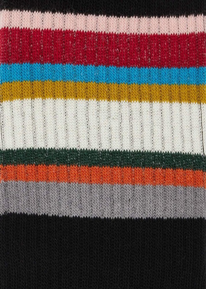 Cotton-Blend 'Signature Stripe' Crew Sport Socks - Black