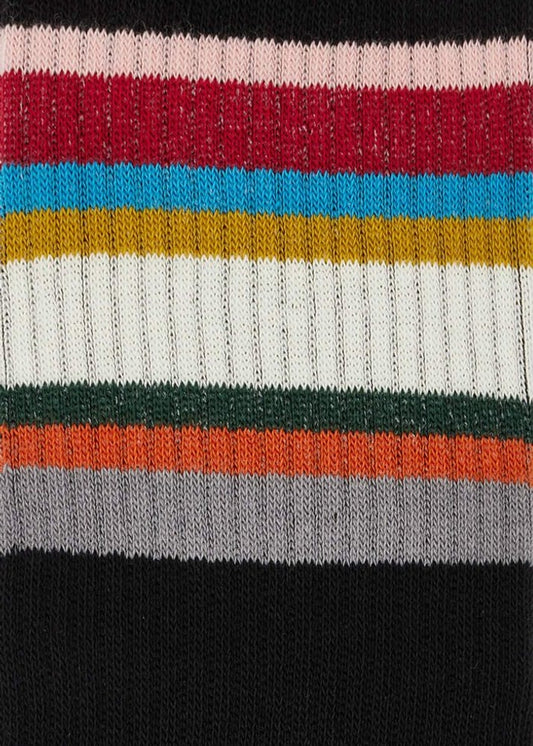 Cotton-Blend 'Signature Stripe' Crew Sport Socks - Black