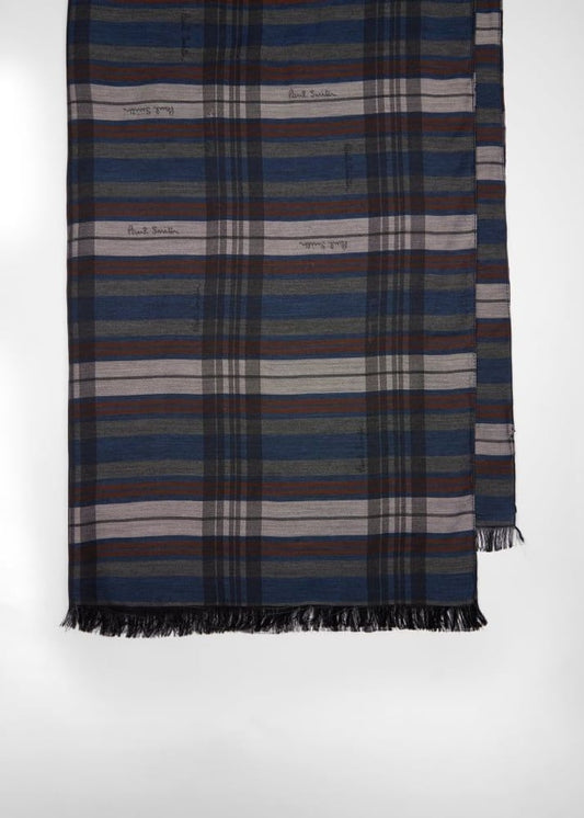 Lord Check Scarf - Navy