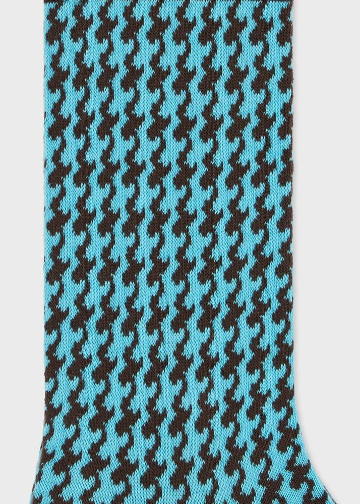 Turquoise Lane Houndstooth Socks - Turquoise