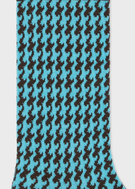 Turquoise Lane Houndstooth Socks - Turquoise