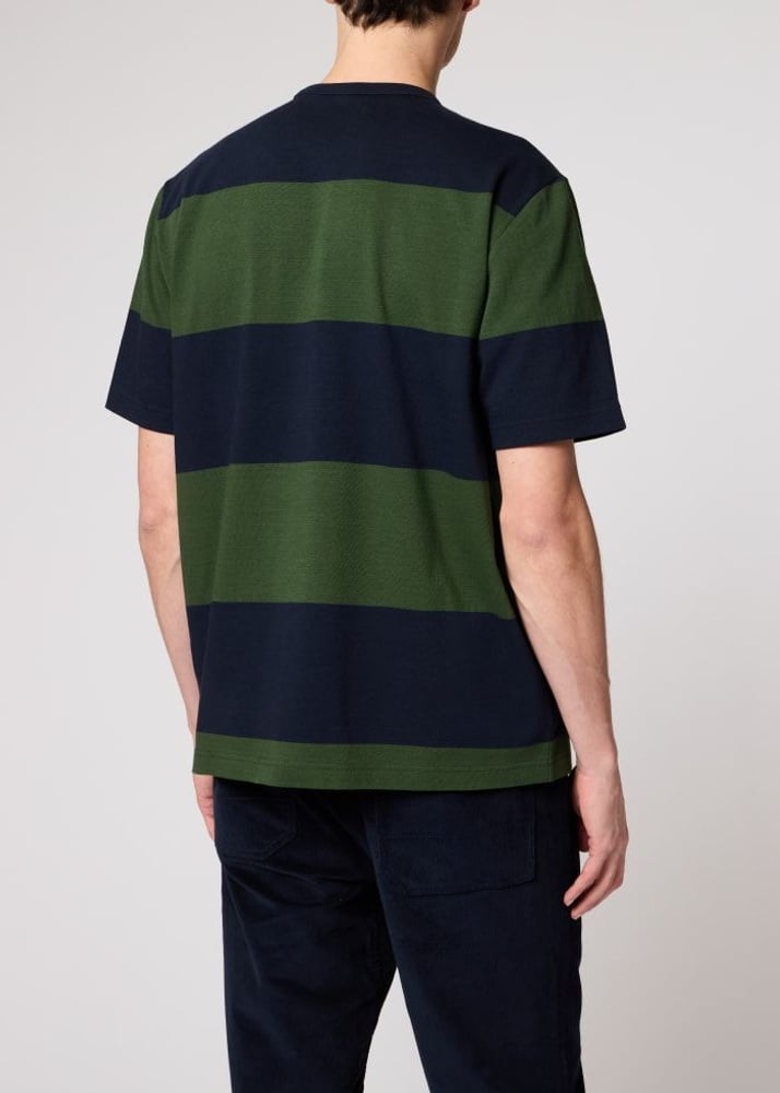 Paul Striped Oversized T-Shirt - Bottle Green