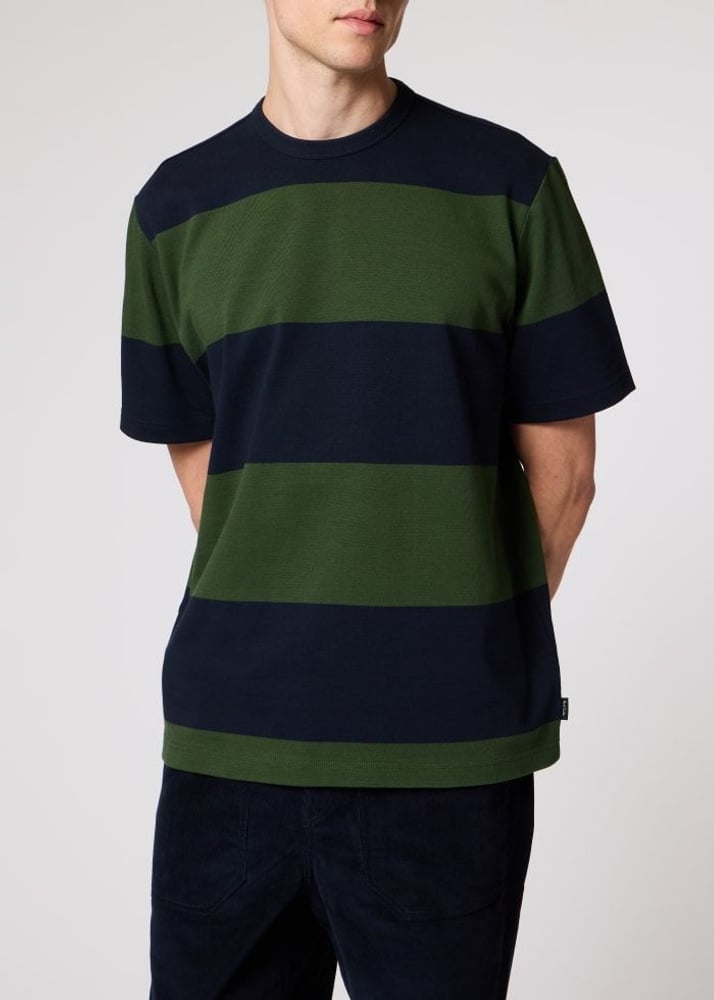 Paul Striped Oversized T-Shirt - Bottle Green