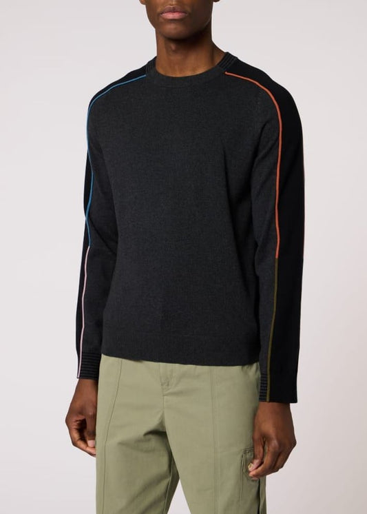 Crew Neck Sweater - Black Melange