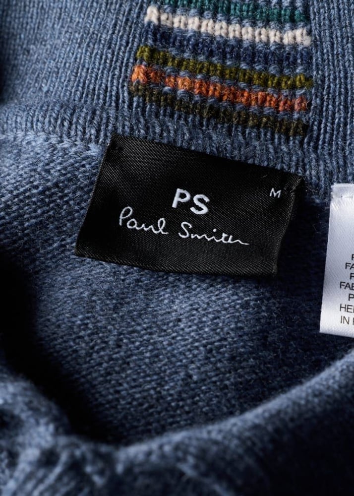 Paul Merino Wool Long-Sleeve Polo Shirt - Mid Blue