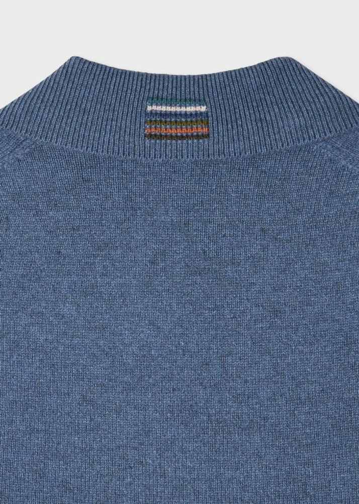 Paul Merino Wool Long-Sleeve Polo Shirt - Mid Blue