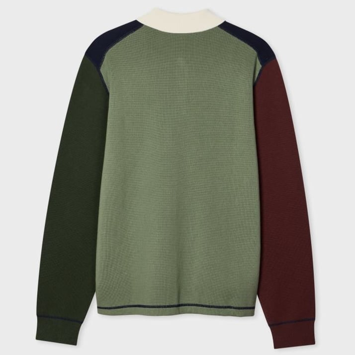 Cotton-Blend Colour-Block Rugby Top - Navy