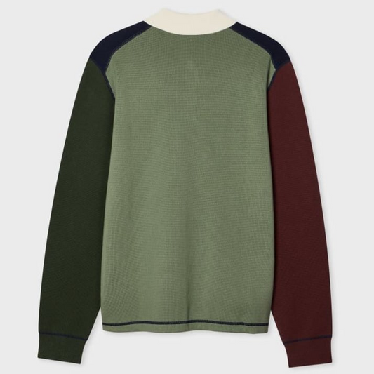 Cotton-Blend Colour-Block Rugby Top - Navy