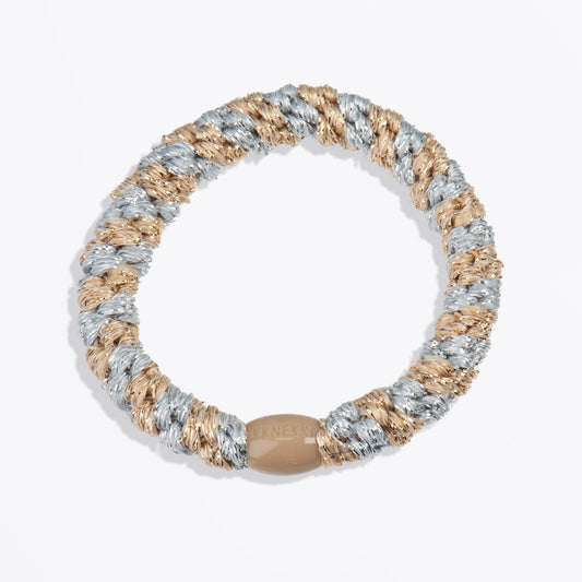 Silver Beige Glitter Stripe