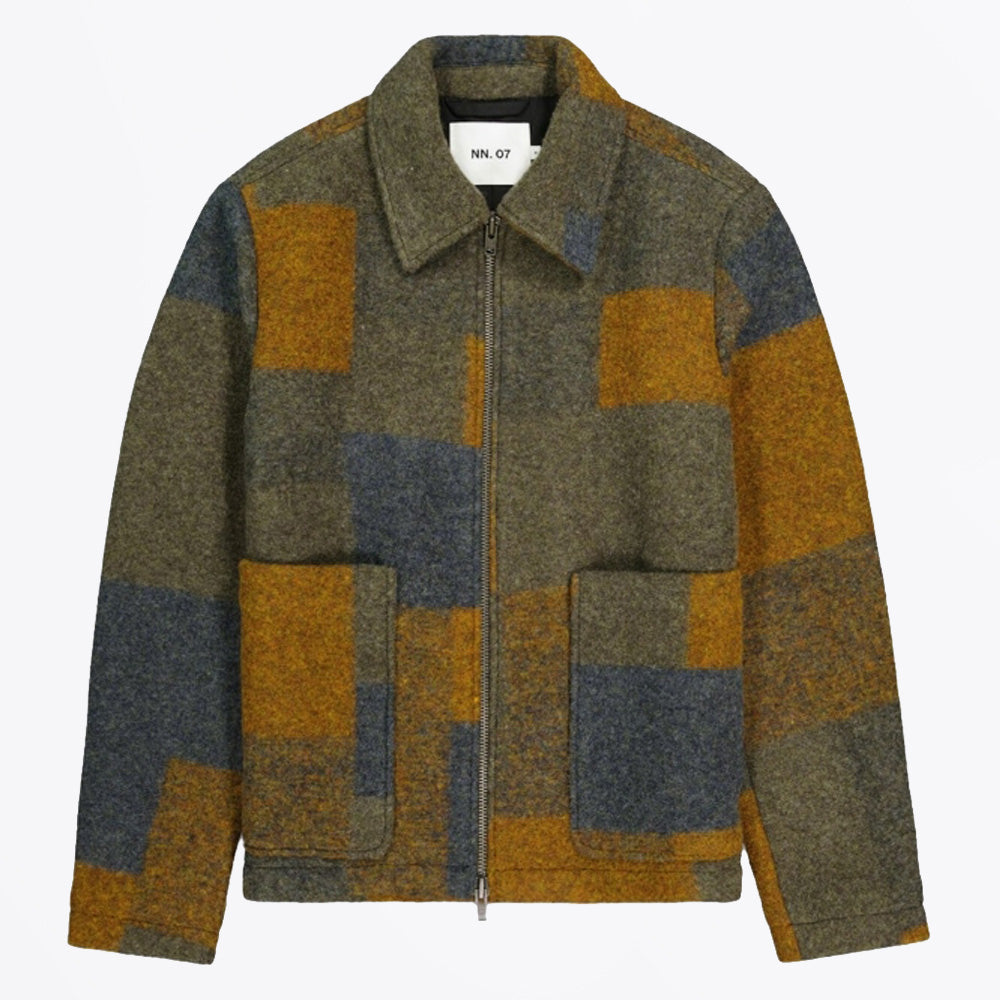 Gael Wool Check Jacket - Brown Check