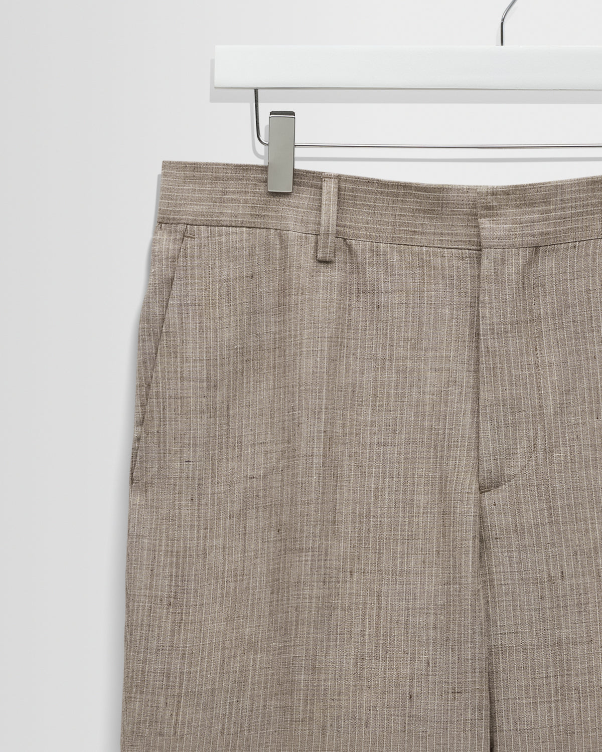 Alp Trouser Linen Stripe - Natural Brown