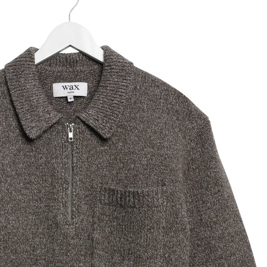 Alpha Zip L/S Polo - Twist Fleck Wool