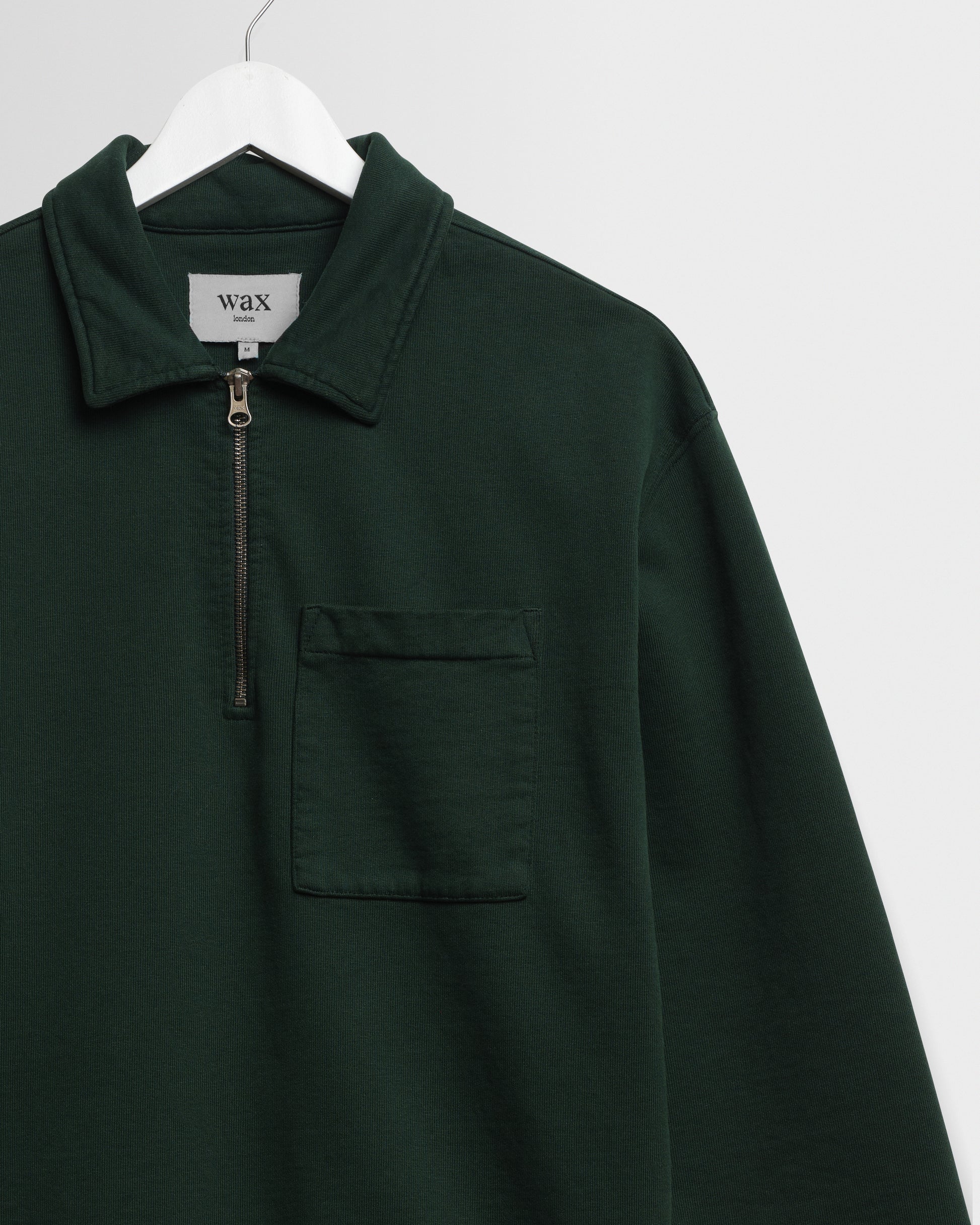 Wax Reeve Quarter Zip Sweatshirt - Washed Green