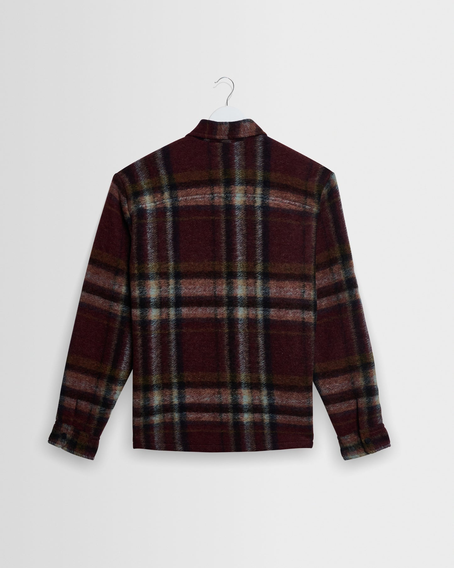 Whiting Overshirt Lex Wool Blend Check - Burgundy / Multi