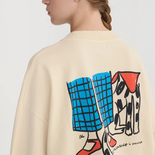 Dog Friendship Relaxed Sweatshirt - Off White