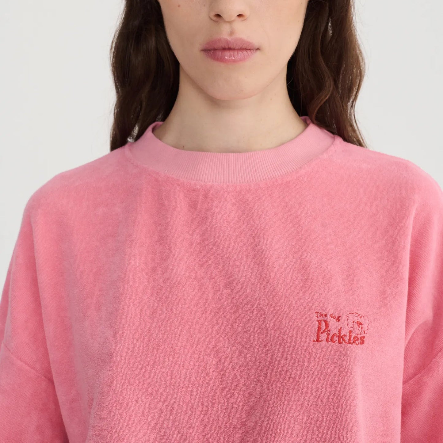 Terry Embroidery Sweatshirt - Pink