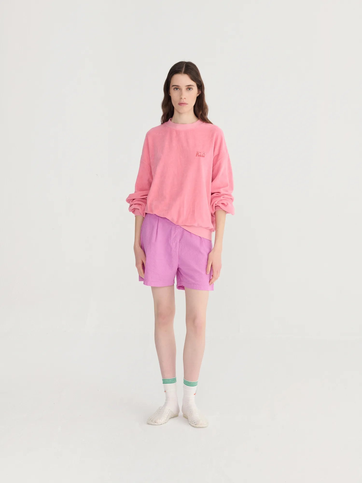 Bobo Terry Embroidery Sweatshirt - Pink