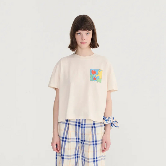 Bobo Gardening Time Cropped T‑Shirt - White