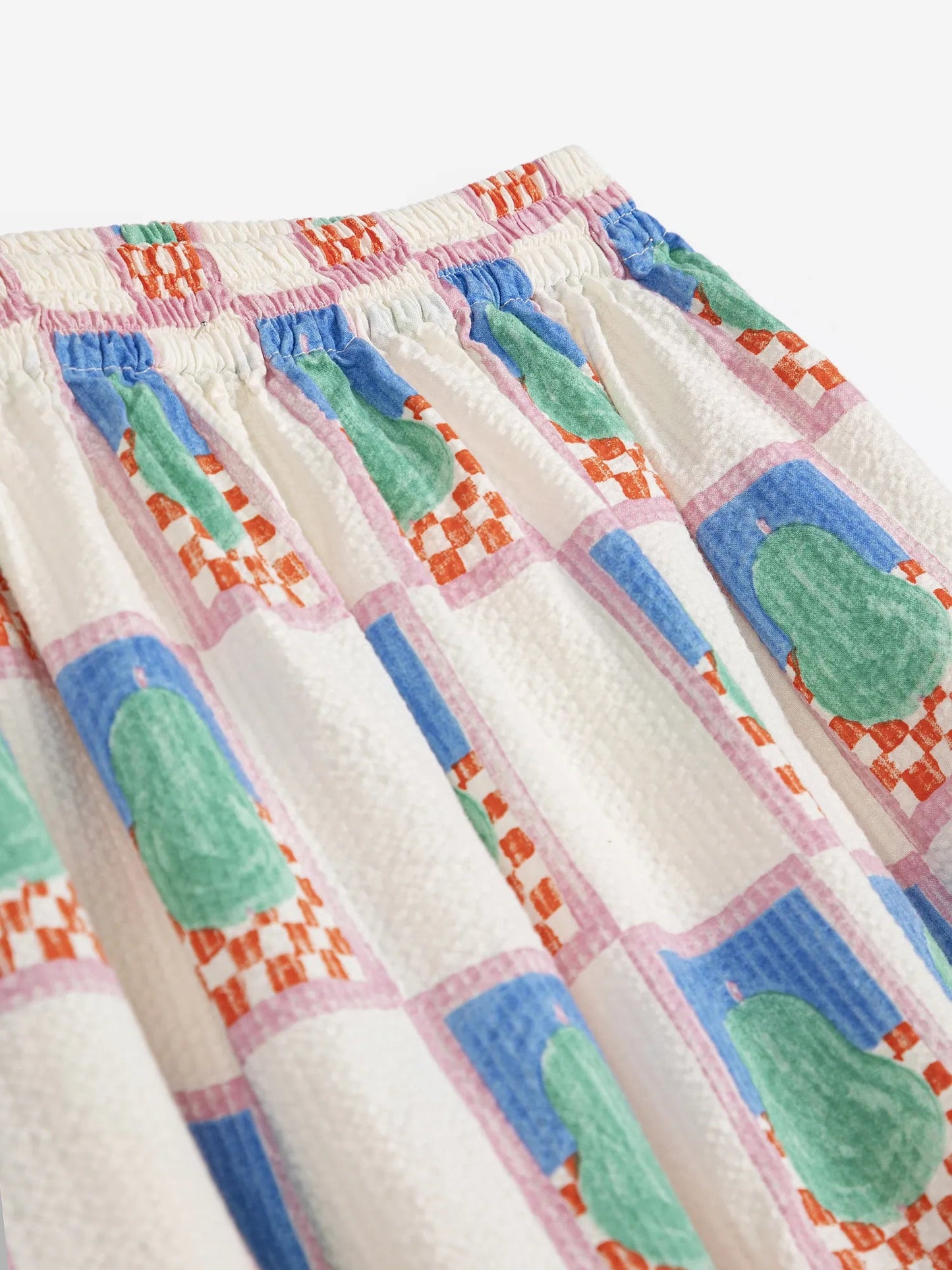 Simple Pear Pattern Evasé Skirt - Multicolour