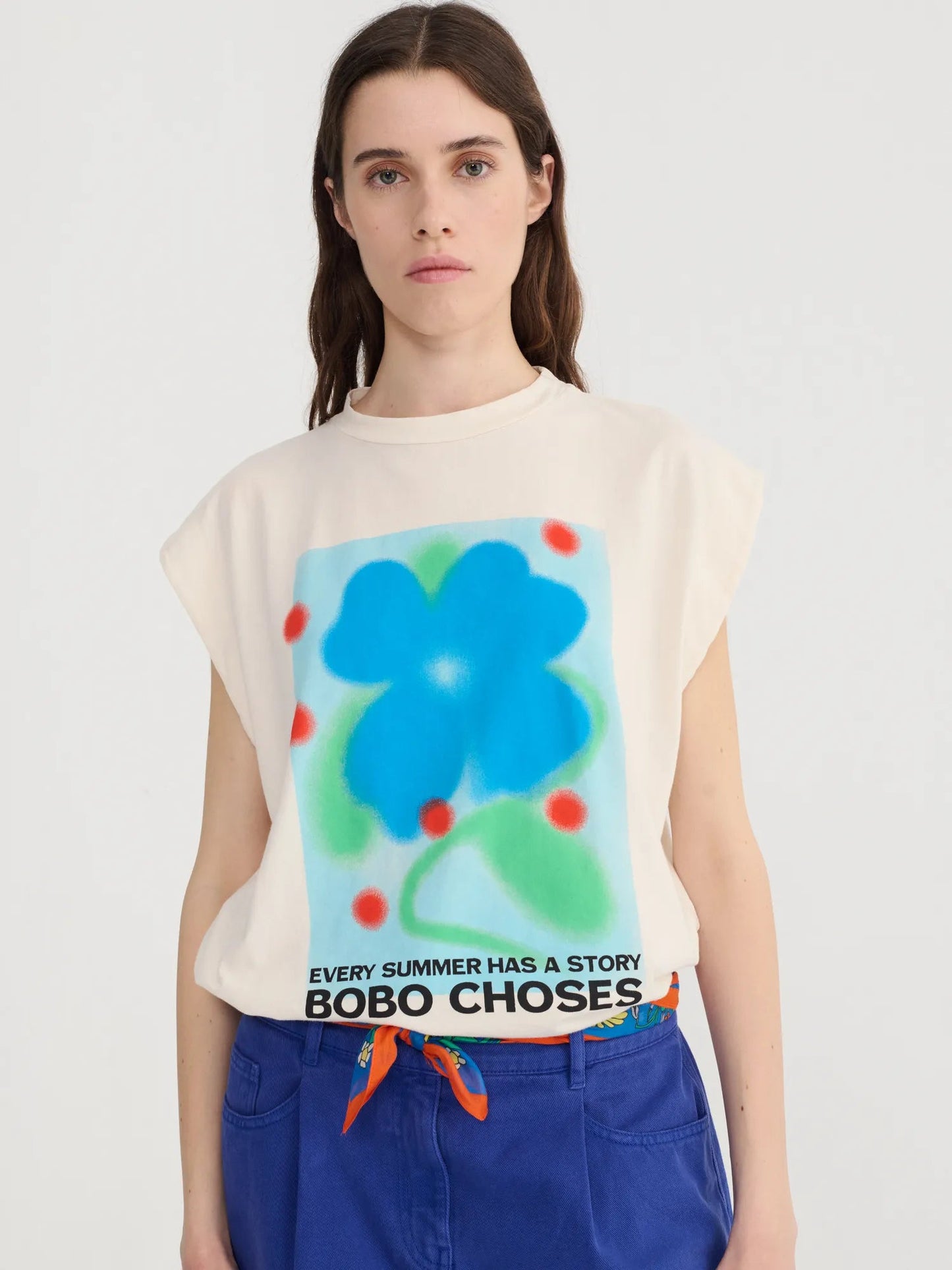 Summer Story Sleeveless T-Shirt - Ecru