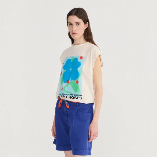 Summer Story Sleeveless T‑Shirt - Ecru