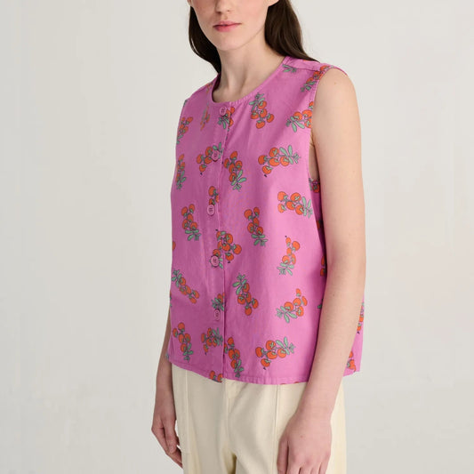 Tomatoes Print Top - Pink