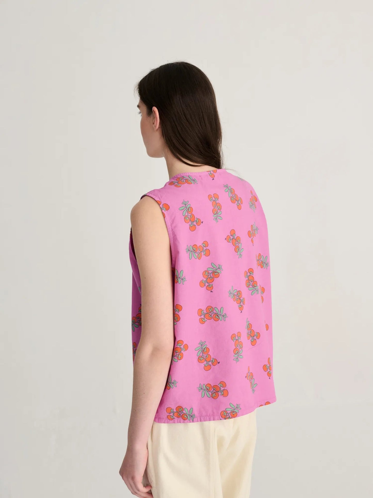 Tomatoes Print Top - Pink