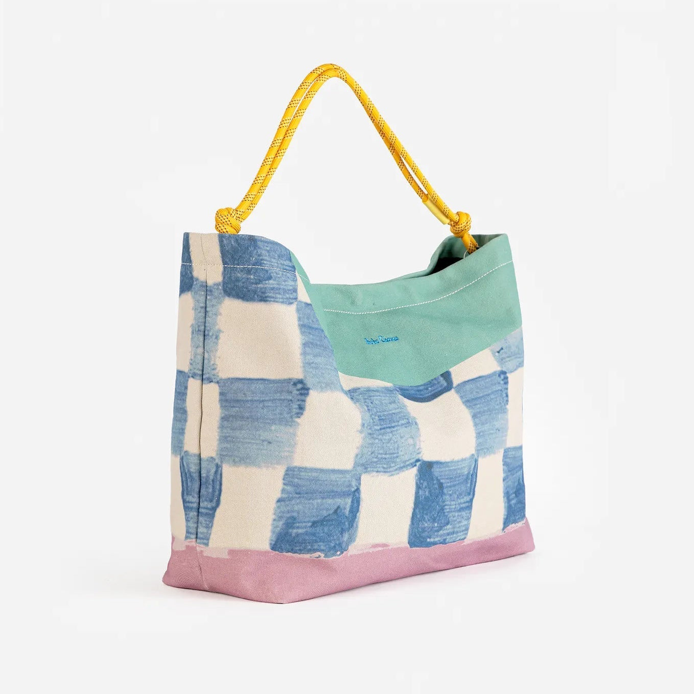 Color Block Canvas Cross-Body Bag - Multicolour