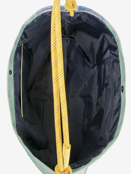 Color Block Canvas Cross‑Body Bag - Multicolour