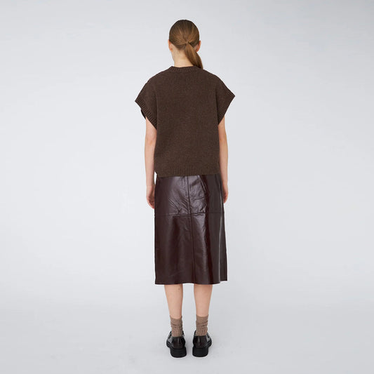 Cable Knit Vest - Brown