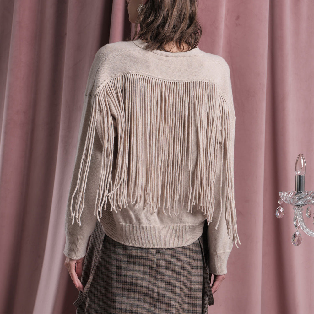 Floor V-Neck Knitted Sweater - Vanilla