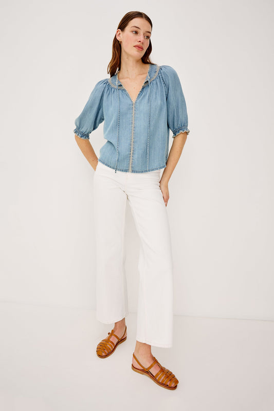 Belina Top - Washed Blue