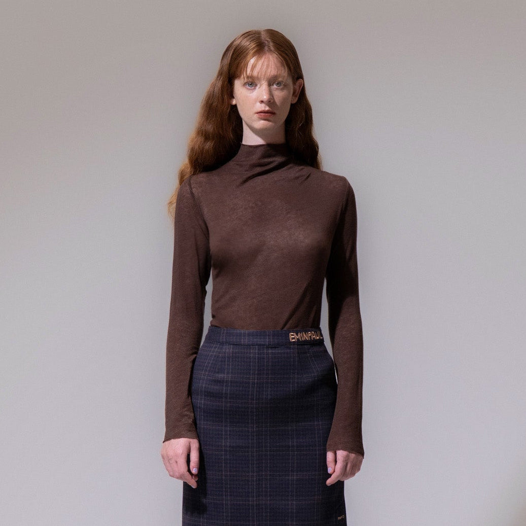 Second Skin Wool Blouse - Brown