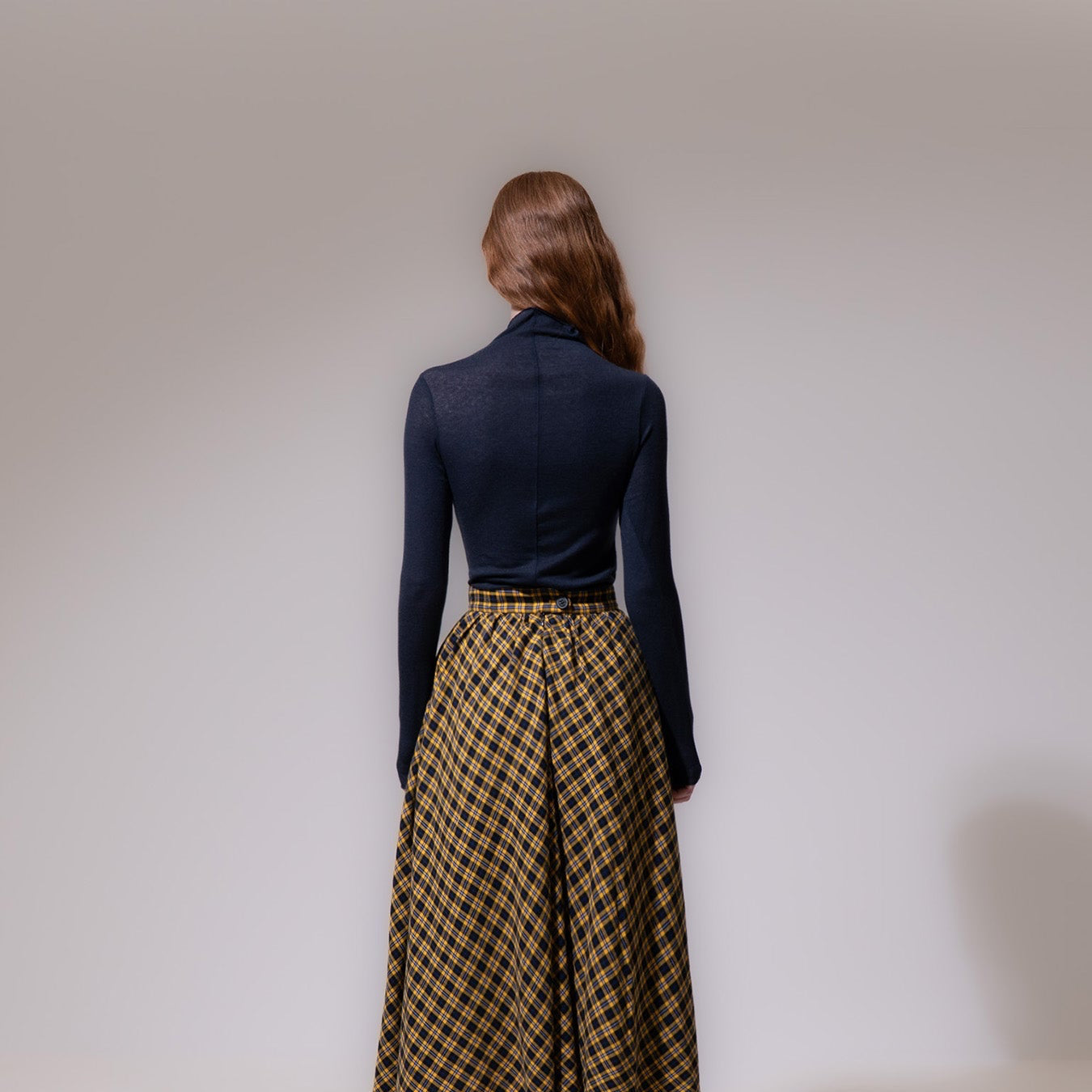 Second Skin Wool Blouse - Navy