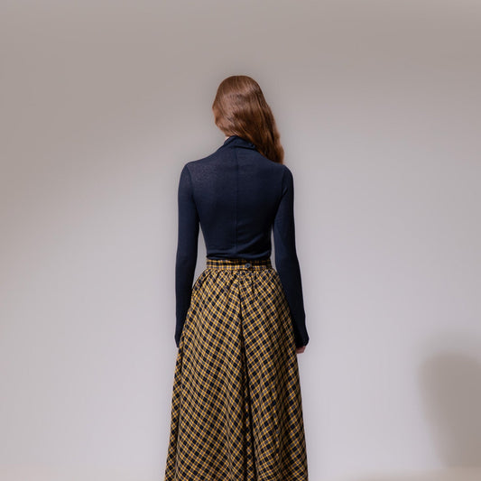 Second Skin Wool Blouse - Navy