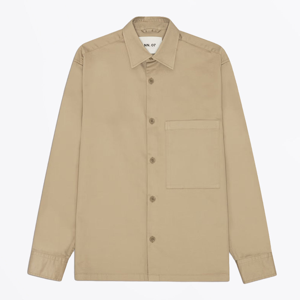 NN07 Freddy Cavalry Twill Overshirt - Desert Khaki