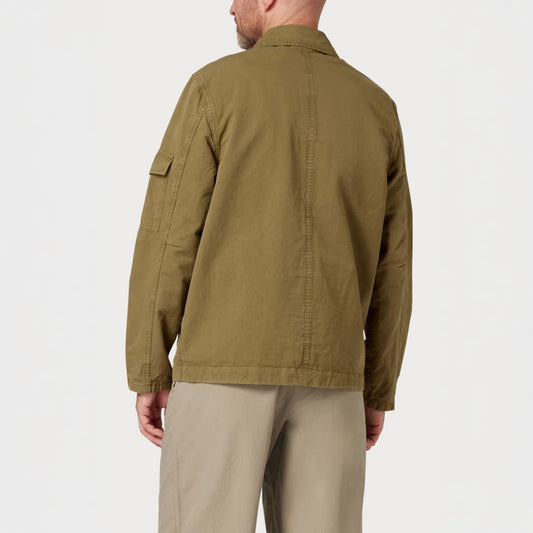 Cotton Linen Mix Shirt Jacket - Green