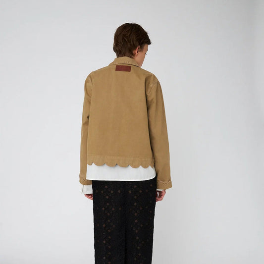 Shirt With Scalloped Edge - Dark Sand