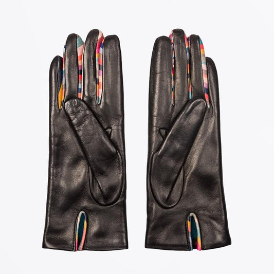 - Concertina Swirl Leather Glove - Black